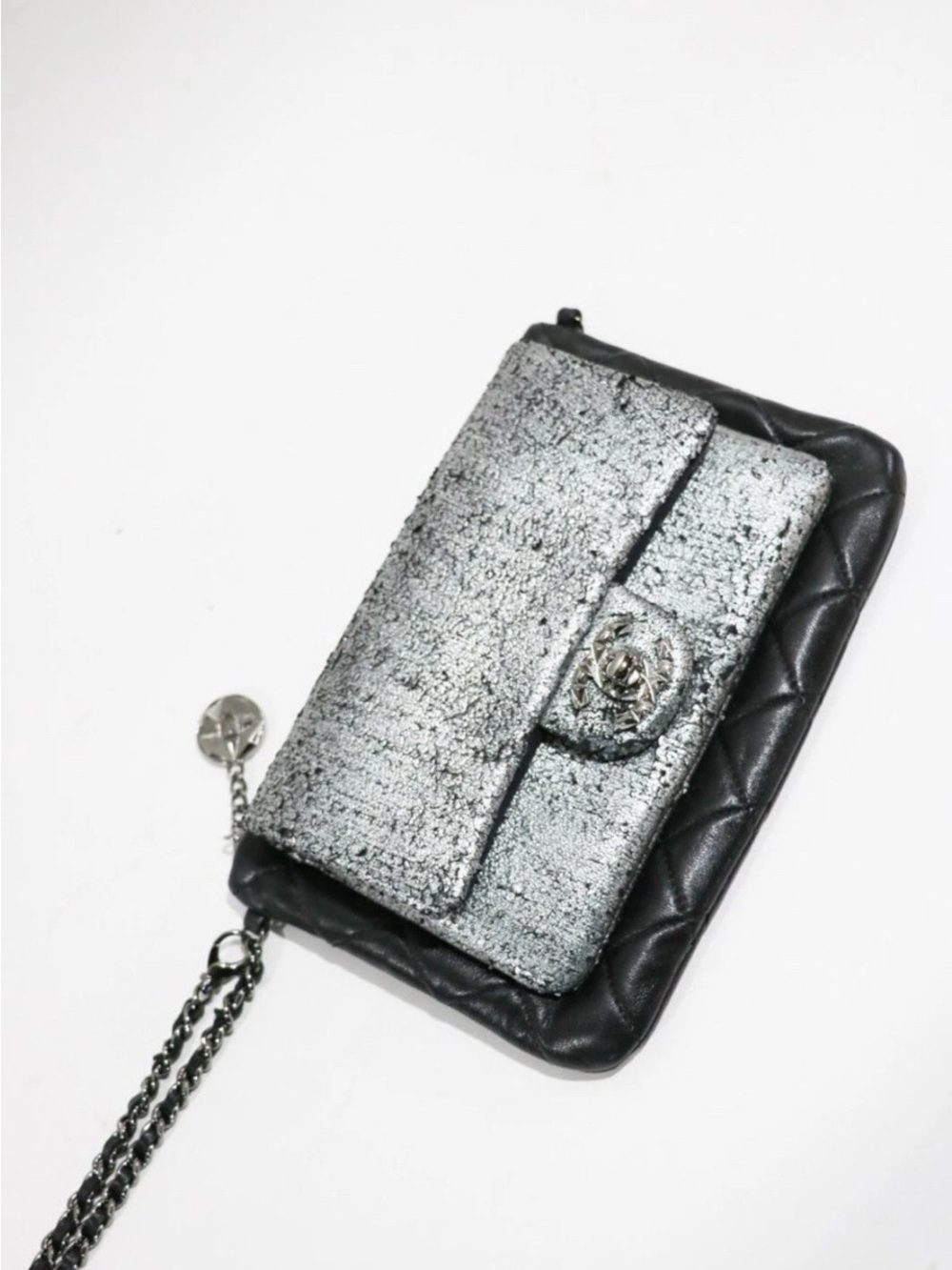 Chanel Mineral Nights Flap Clutch Evening Bag Metallic & Quilted Leather France - Picture 3 of 11